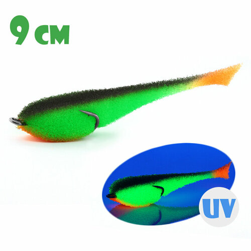 Поролоновая Рыбка Мормыш с Поджатым Двойником 9cm #16 (3 шт.)