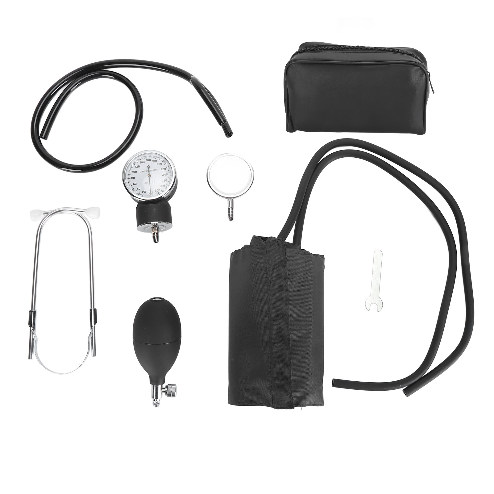 Manual Blood Pressure Kit with Stethoscope Universal Cuff Carrying Case Professional Sphygmomanometer