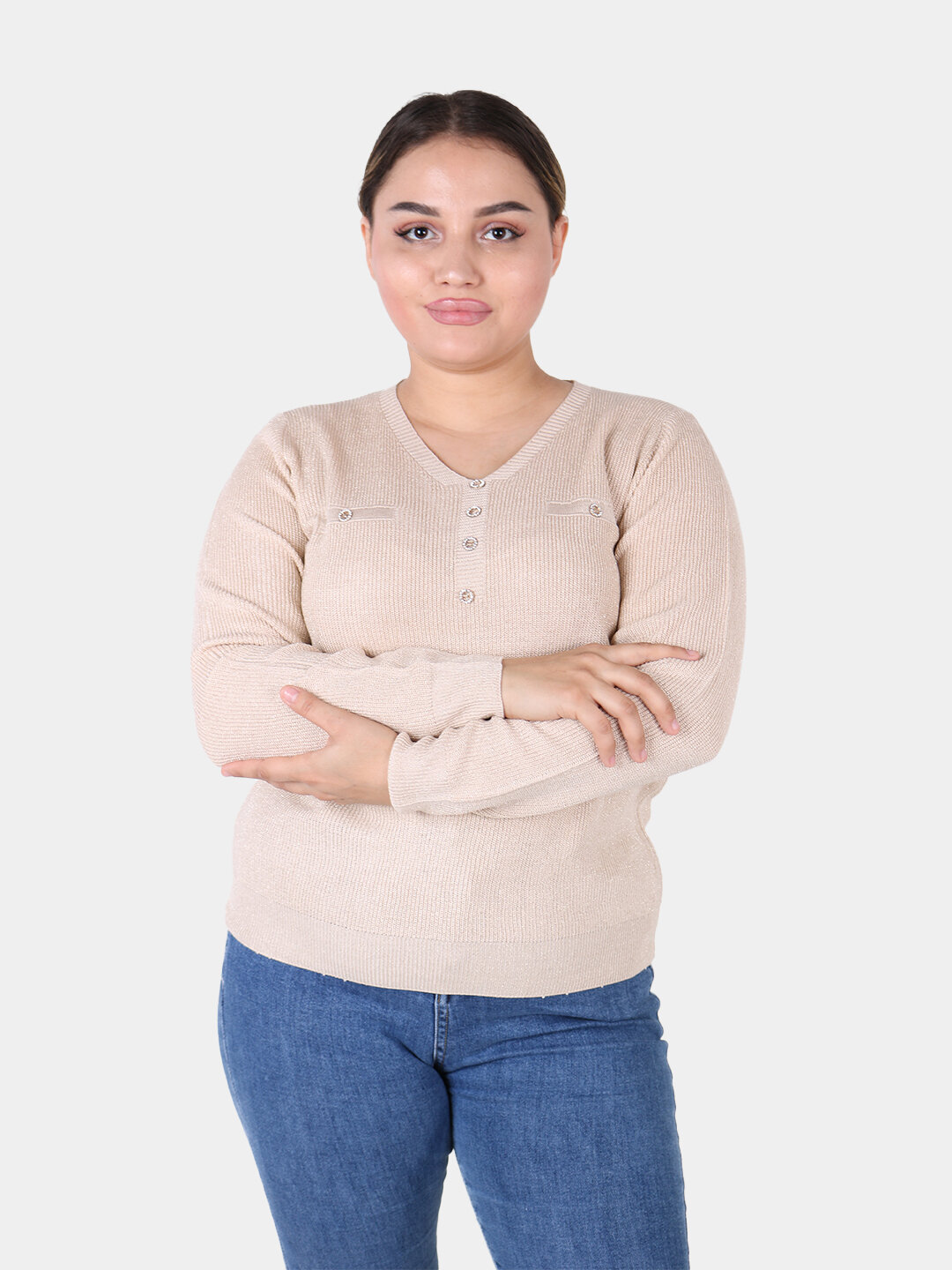 Свитер размер One Size, , кремовый — фото 1