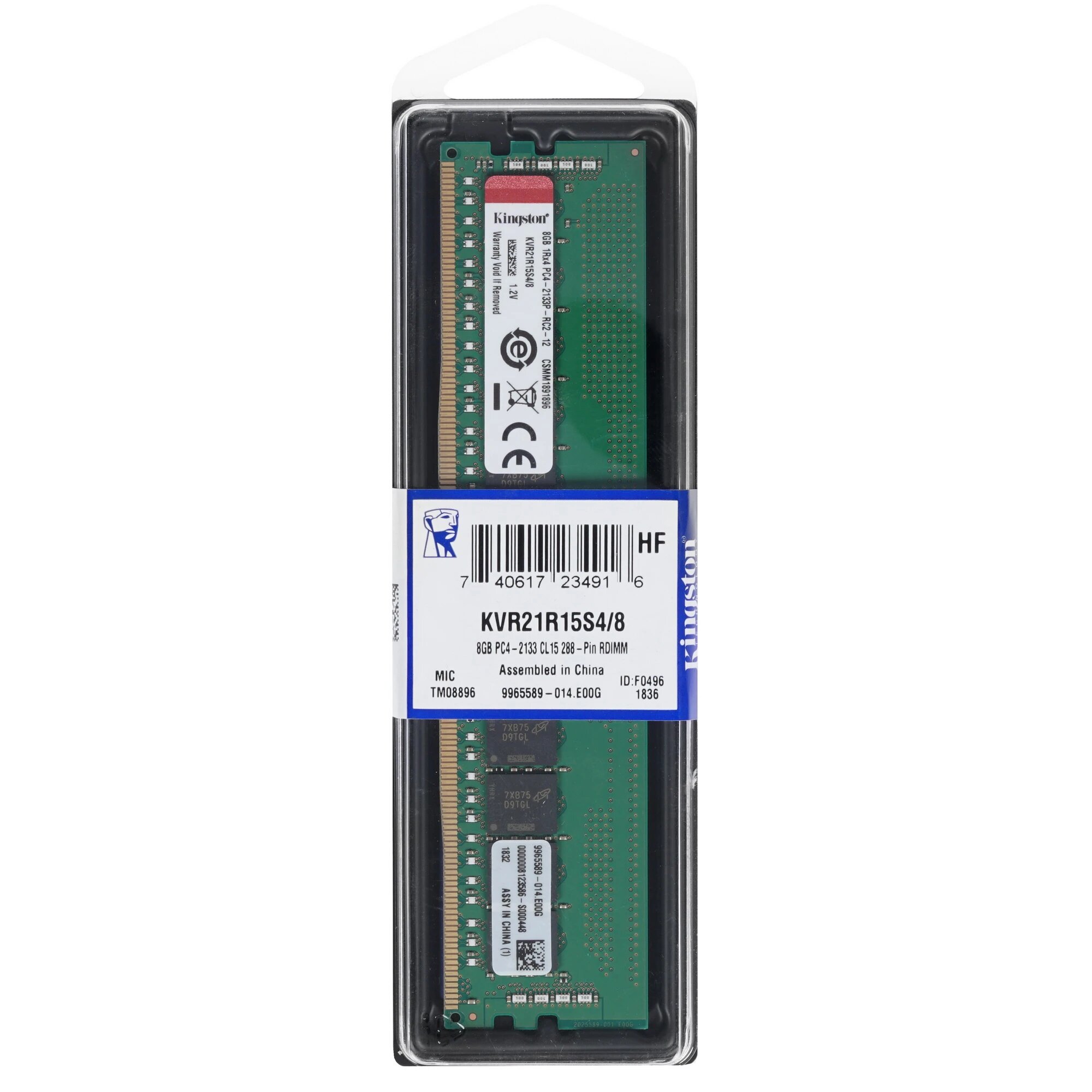 Оперативная память Kingston KVR21R15S4/8 DDRIV 8Gb