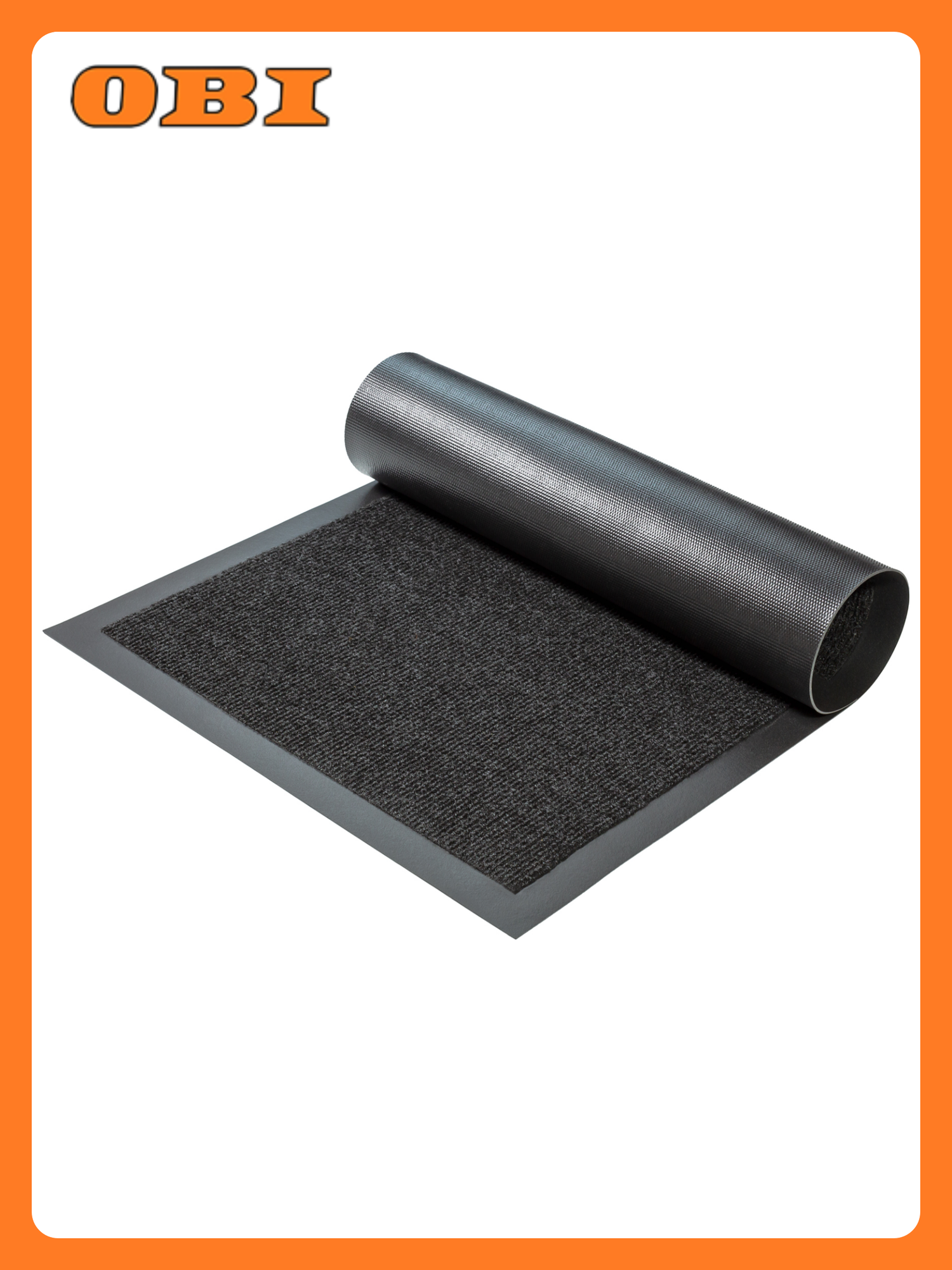 Коврик придверный Степ 040x060 м прямоугольный черный полиэстер/ПВХ