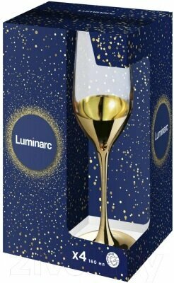 Бокал для шампанского LUMINARC "электрическое золото" P9301 160мл 4шт 4х6