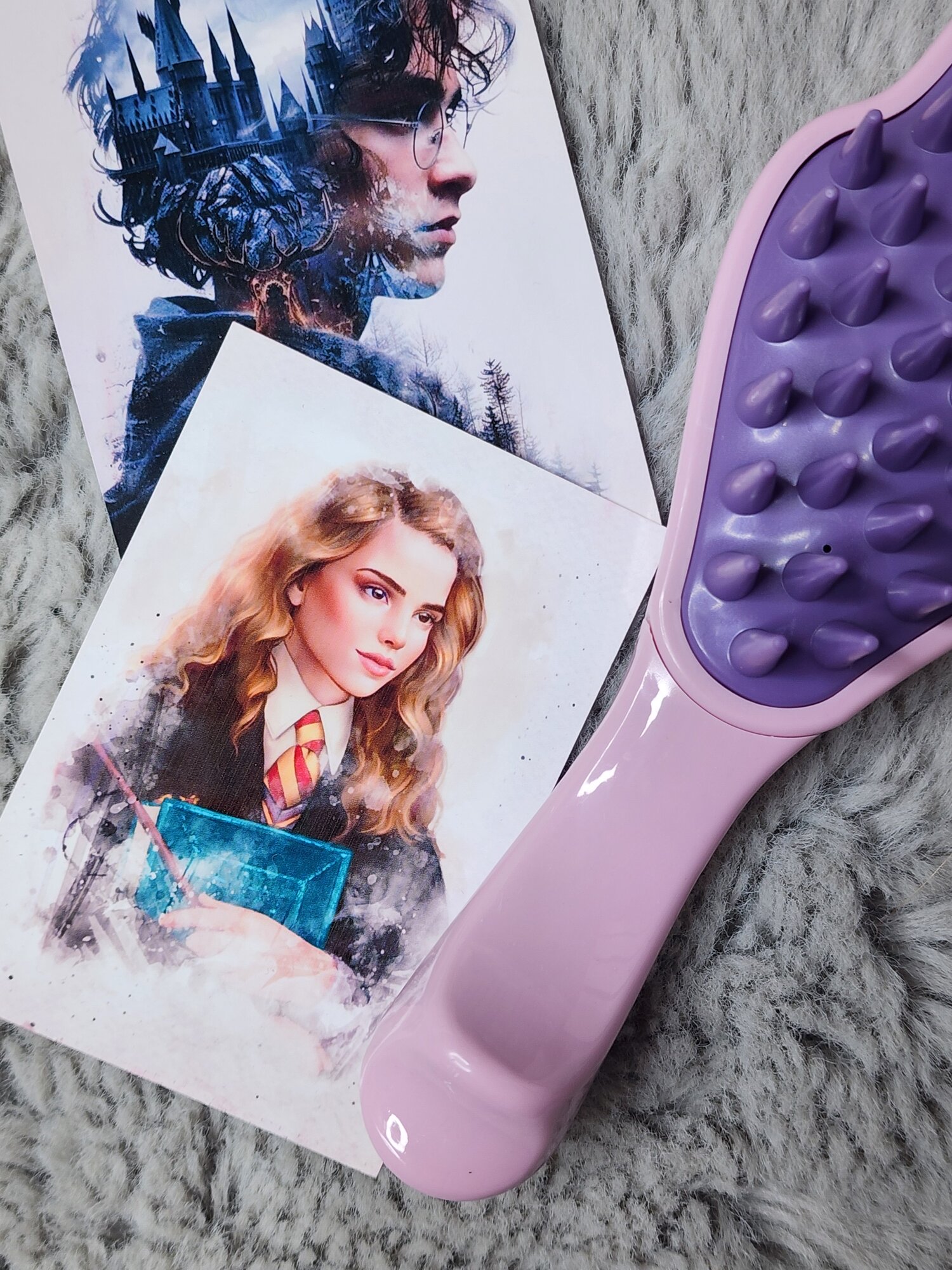 Массажная расчёска, с силиконовой ручкой, сиреневая, бренд "Тренд", зима 2026