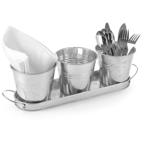 Набор сервировочных ведер с подносом HENDI, 3 штуки, 415x130x(H)125 мм, 425961