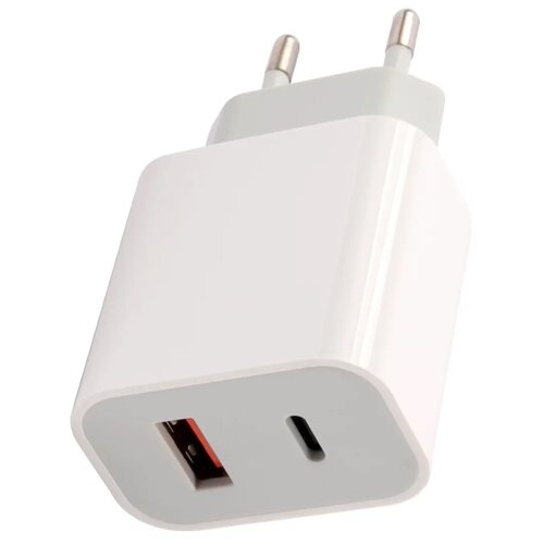 Зарядное устройство сетевое mObility NQC-13 2 USB Power Delivery 20W 2.4A белый + кабель Type-C - Type-C