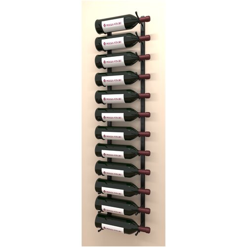 Стойка для бутылок металлическая высота 12 бутылок, глубина 1 бутылка, чёрная