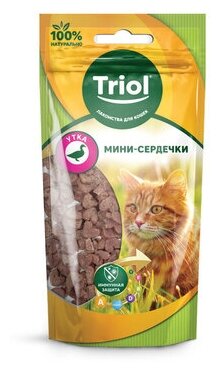 Triol (лакомства) Мини-сердечки из утки для кошек 40г 20171023 0,04 кг 42695 (18 шт)