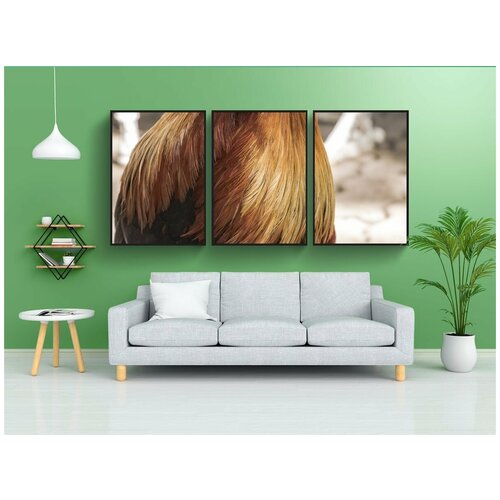 фото Набор модулных постеров для интерьера "курица, клюв, нести" 60x90 см. в тубусе, без рамки lotsprints