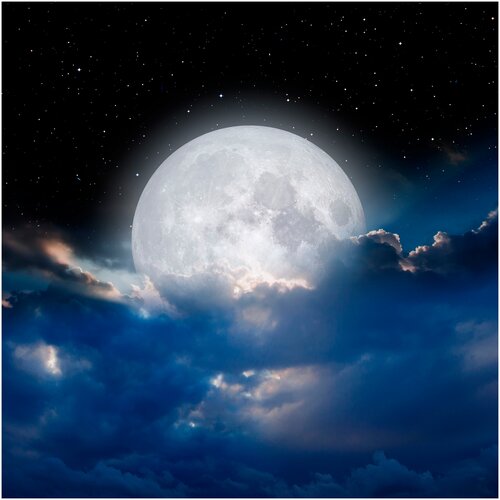 Картина на стекле полнолуние 40х40см.