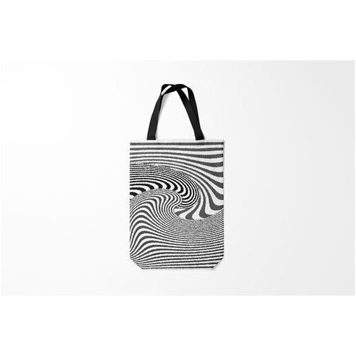 фото Сумка-шоппер / 31х42 см / тренды / абстракция черно белый мозаичный узор burnettie