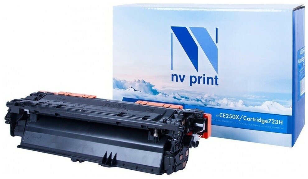 Картридж NV Print CE250X/ 723H Черный для принтеров HP LaserJet Color CP3525/ CP3525dn/ CP3525n/ CP3525x/ CM3530/ CM3530fs/ Canon i-SENSYS LBP7750Cdn, 10500 страниц