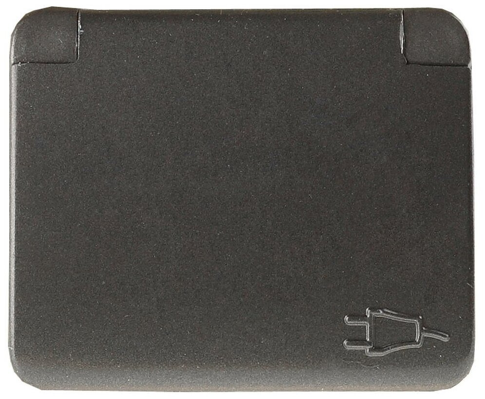 СВЕТОЗАР Гамма с заземлением одинарная с крышкой без вставки и рамки цвет темно-серый металлик 16А/~250В Электрическая розетка (SV-54110-DM)