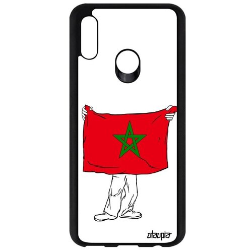 фото Дизайнерский чехол на мобильный // huawei p smart 2019 // "флаг марокко с руками" путешествие патриот, utaupia, белый
