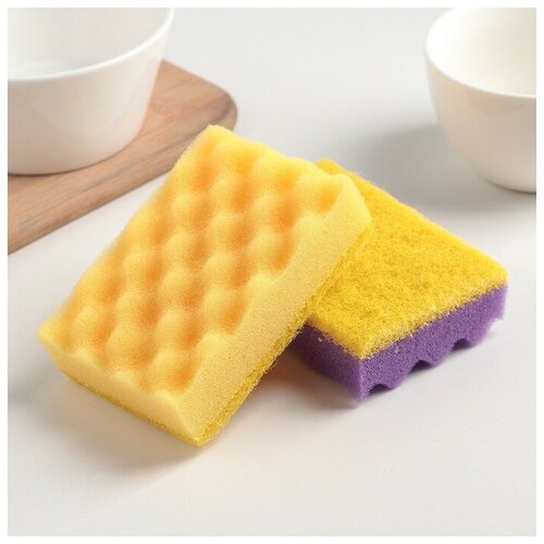 фото Набор губок кухонных grifon, 9,5×6,5×2,8 см, 2 шт, цвет микс mikimarket