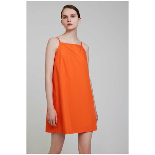 Оранжевое хлопковое платье INCITY, цвет ярко-оранжевый, размер S
