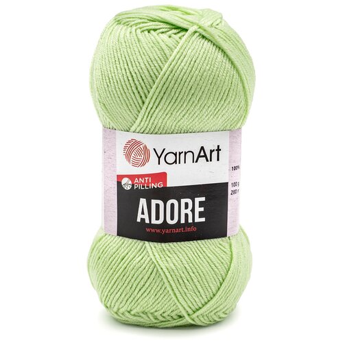 фото Пряжа для вязания yarnart 'adore' 100гр 280м (100% акрил с эффектом анти-пиллинга) (359 светло-зеленый), 5 мотков