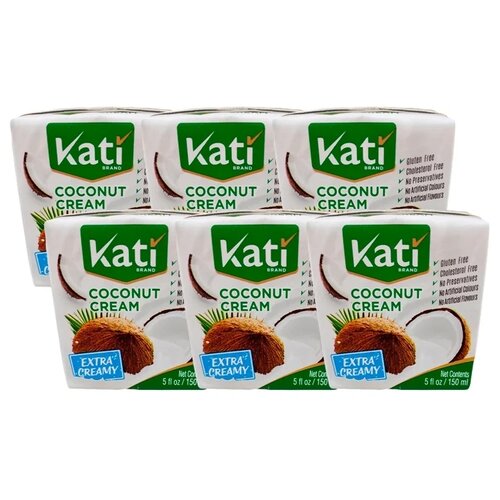 Сливки Kati Coconut Cream кокосовые 24%, 100 г, 150 мл, 6 уп.