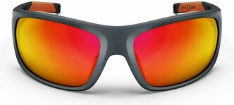 Солнцезащитные очки для походов для взрослых MH580 поляризационные категория 4, размер: NO SIZE, цвет: Угольный Серый/Огненно-Оранжевый QUECHUA Х Decathlon