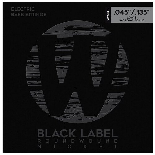Струны для 5-струнной бас-гитары Black Label 45-135 Warwick 41301 M5B
