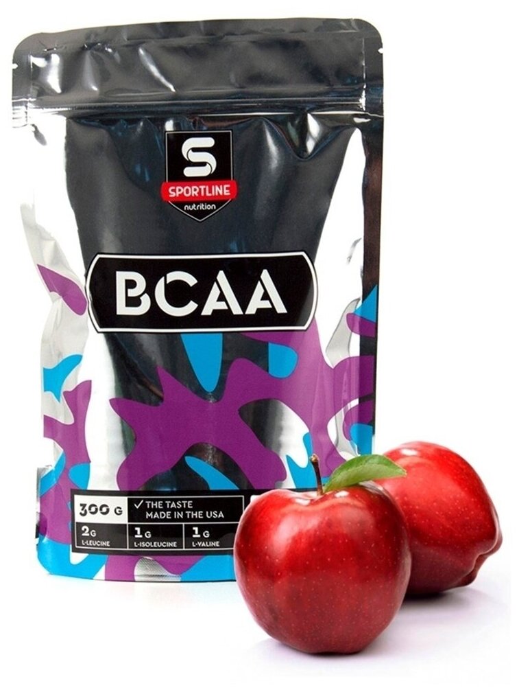 BCAA Sportline Nutrition BCAA 2:1:1, яблоко, 300 гр.