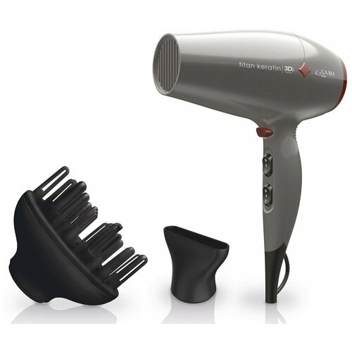 Фен GAMA DIAMOND 3D TITAN KERATIN 2300Вт серый 547600₽