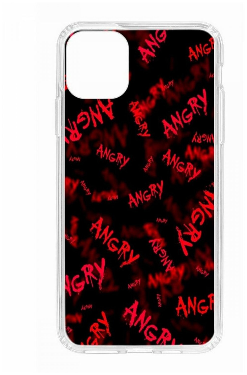 Чехол для iPhone 11 Pro Max Kruche Print MagSafe Angry,прозрачная накладка с защитой камеры,с рисунком,противоударный силиконовый бампер с принтом