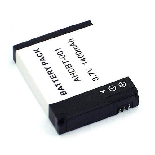 фото Аккумулятор vbparts ahdbt-001 3.7v 1400mah li-ion 077164 для gopro hd hero/hero 2