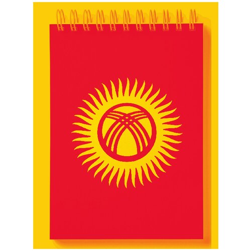 фото Блокнот для записей, листы в клетку флаг киргизии drabs