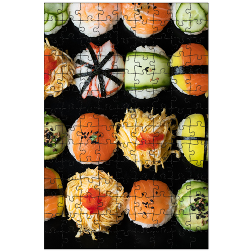 фото Магнитный пазл 27x18см."суши- шарики, японская еда, еда" на холодильник lotsprints
