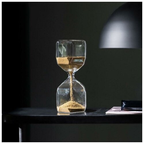 Декоративные песочные часы в современном скандинавском стиле, стекло, 16см
