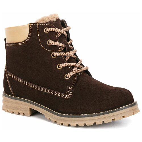 фото Женские зимние ботинки на низком каблуке westfalika, темно-коричневый, размер 39