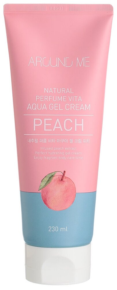 Крем-гель для тела с экстрактом персика Welcos Around Me Natural Perfume Vita Aqua Gel Cream Peach 230мл.