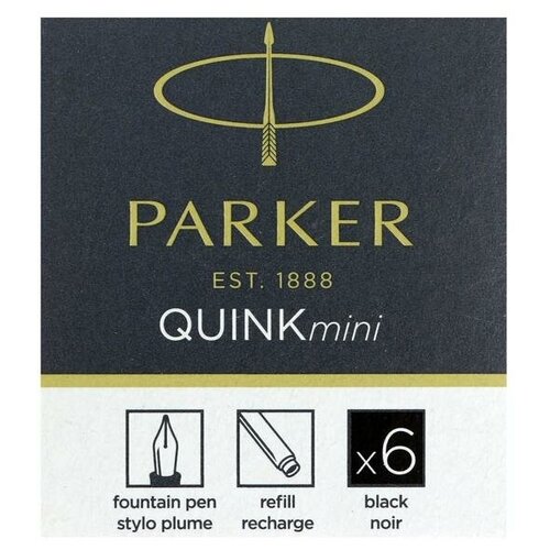 фото Набор картриджей для перьевой ручки parker quink mini cartridges z17, черные чернила mikimarket