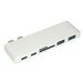 Аксессуар Адаптер Vbparts для APPLE MacBook Type-C - 2xUSB 3.0 + 2xType-C + SD/TF Silver 075348