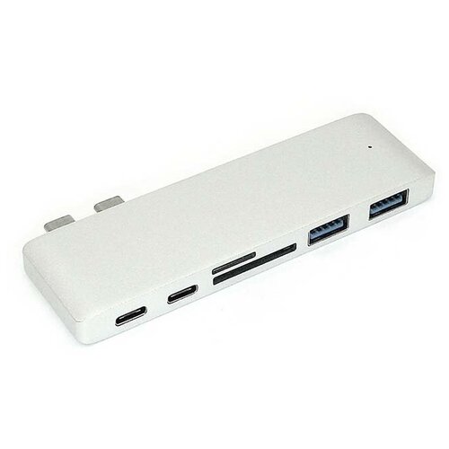 Аксессуар Адаптер Vbparts для APPLE MacBook Type-C - 2xUSB 3.0 + 2xType-C + SD/TF Silver 075348