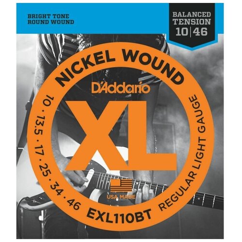 фото D"addario exl110bt струны для электрогитары, regular light, никель,10-46, balanced tension d'addario