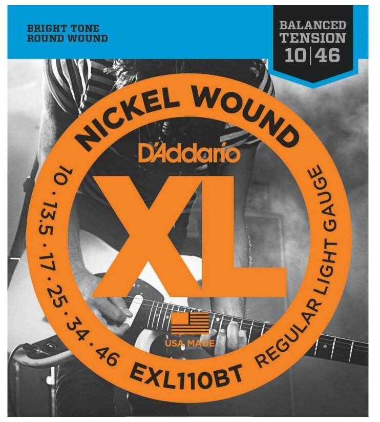 Струны для электрогитары D'Addario 10-46 EXL110BT Nickel Wound Balanced Tension Regular Light
