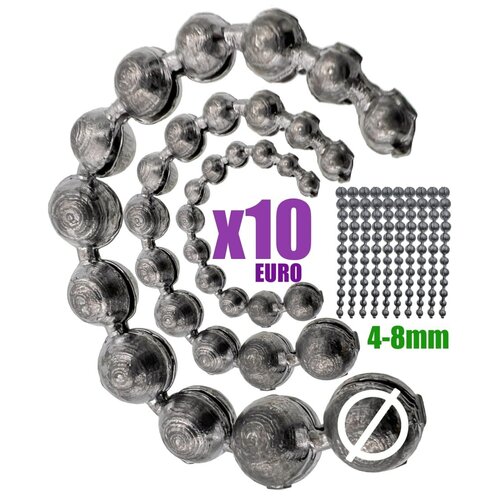 фото Груз рыболовный полоска, груз гирлянда, диаметр 4-8 мм, 10 шт bambucho