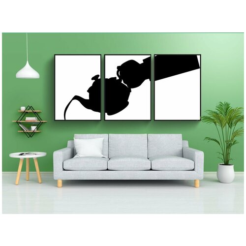 фото Набор модулных постеров для интерьера "чайник, чай, заливка" 60x90 см. в тубусе, без рамки lotsprints