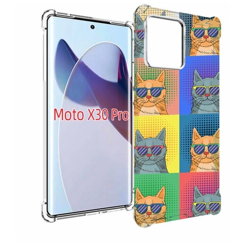 Чехол MyPads разноцветные-коты для Motorola Moto X30 Pro задняя-панель-накладка-бампер чехол mypads разноцветные коты для motorola moto edge x30 задняя панель накладка бампер