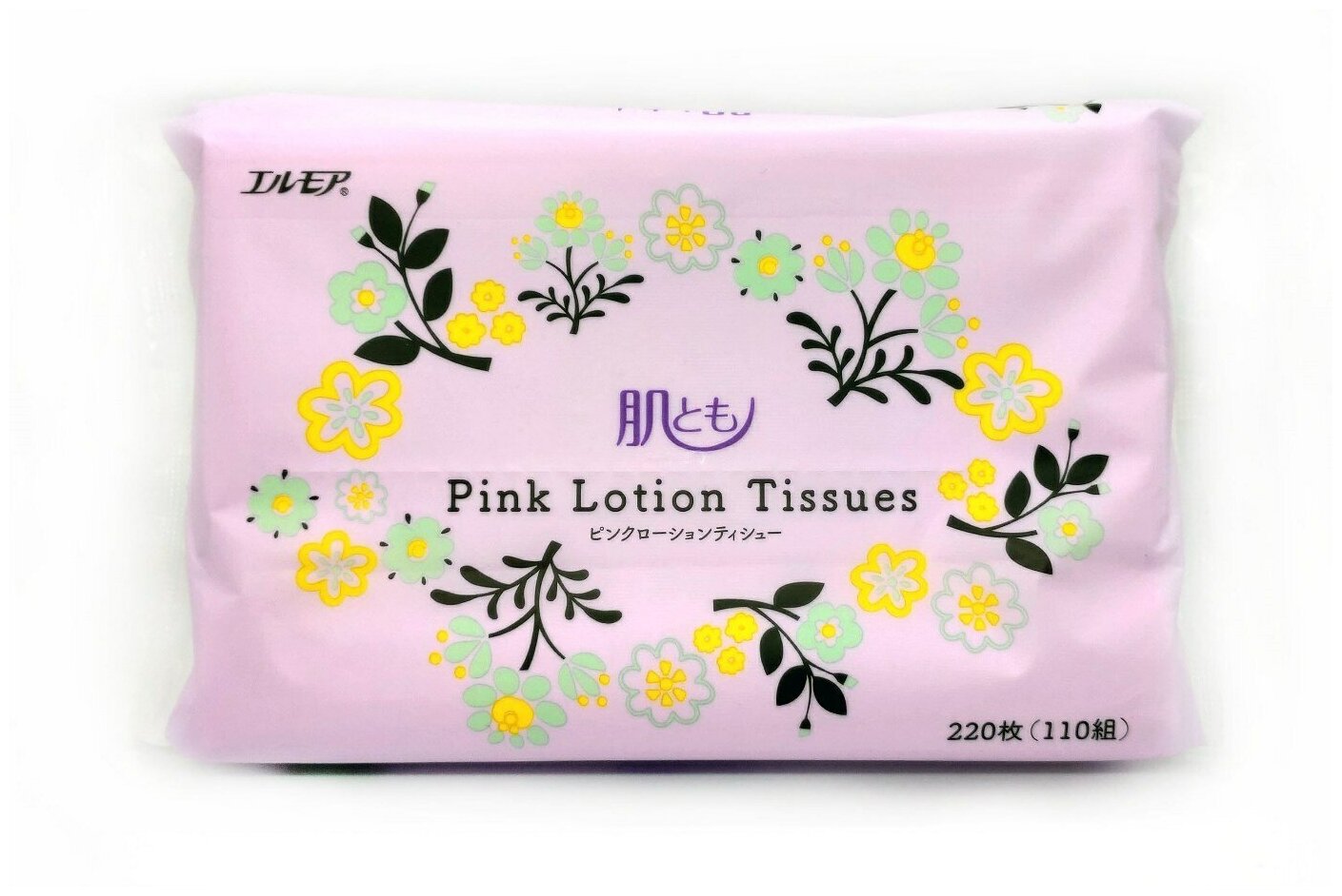 Салфетки платочки бумажные с коэнзимом Q10, двухслойные, розовые, Kami Shodji ELLEMOI Pink, Япония. Мягкая упаковка, 110 шт. - фотография № 5