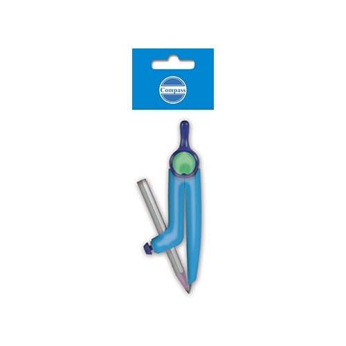 Купить Циркуль Апплика пластмассовый, с карандашом, козья ножка, голубой (С3121-03), пластик