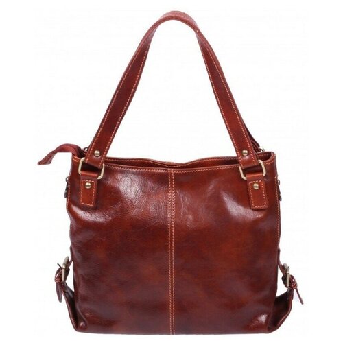 фото Сумка тоут mia donna, фактура гладкая, коричневый