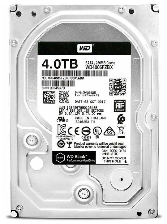 Жесткий диск 4Tb WD Black WD4005FZBX SATA-III