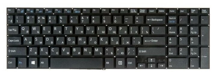 Клавиатура для ноутбука Sony, Black no frame, гор. Enter