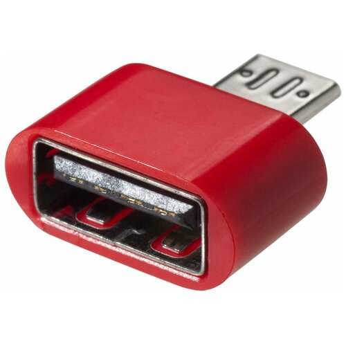 Адаптер OTG microUSB - USB красный