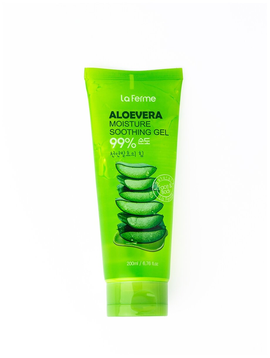 La Ferme Многофункциональный увлажняющий и смягчающий гель Aloe vera moisture soothing gel, 200 мл, 200 г