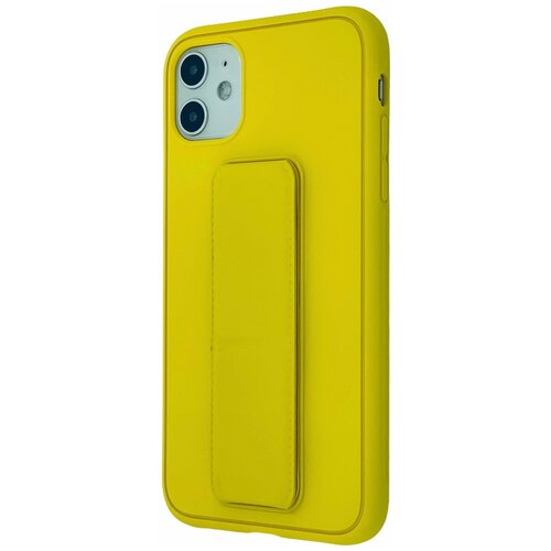 фото Чехол накладка защитная желтая для iphone 11 с подставкой и магнитом техномарт