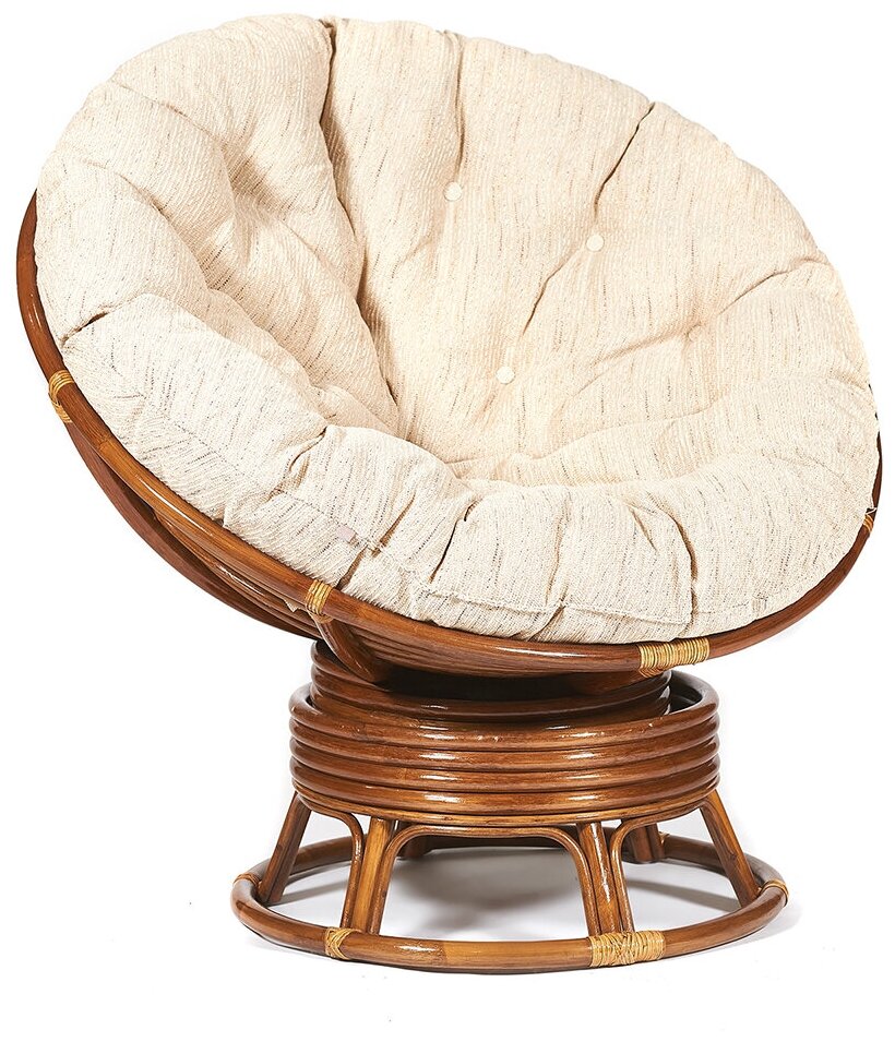 Кресло-качалка "PAPASAN" w 23/01 B / с подушкой /Cognac (коньяк), ткань Старт - фотография № 15