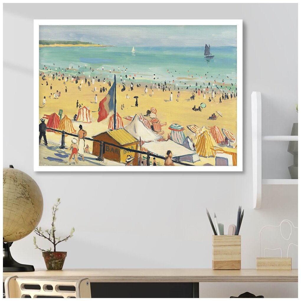 Постер "Альбер Марке, пляж" 40 на 50 в белой раме / Картина для интерьера / Плакат / Постер на стену / Интерьерные картины в рамке